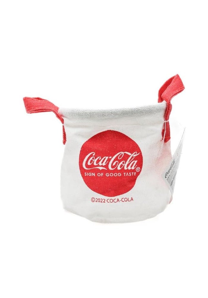 Daiso Cloth Accessory Case With Handle - Coca-Cola - White
